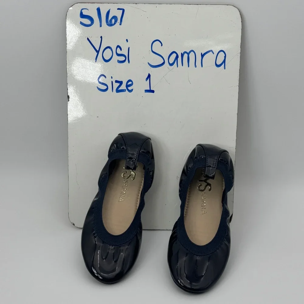 Yosi Samra Ballet‎ Flats Navy Patent Leather Girls Shoes Size 1